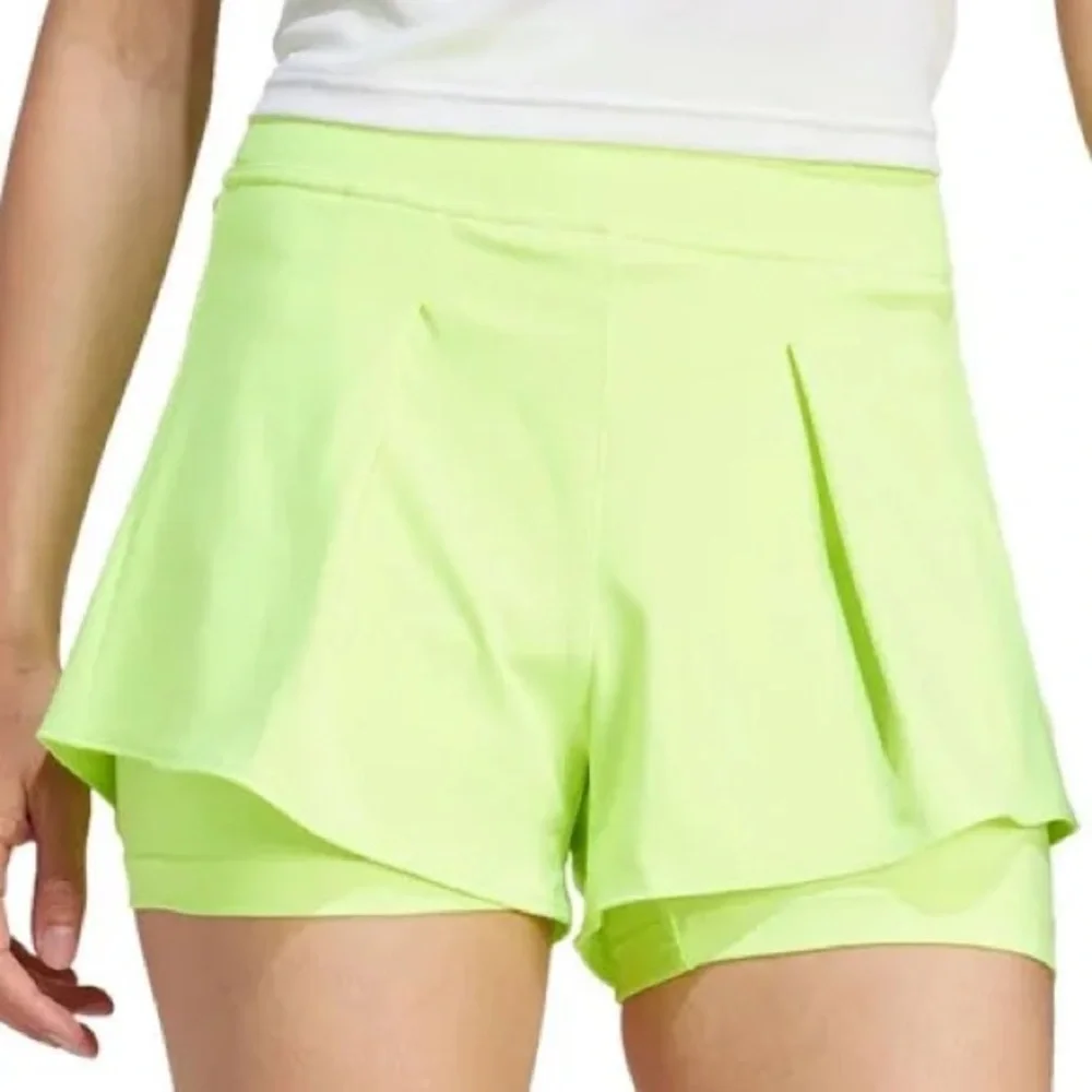 Adidas Gameset Match Shorts Neon Yellow Green HEAT.RDY Tennis S NEW $55 - Picture 1 of 7